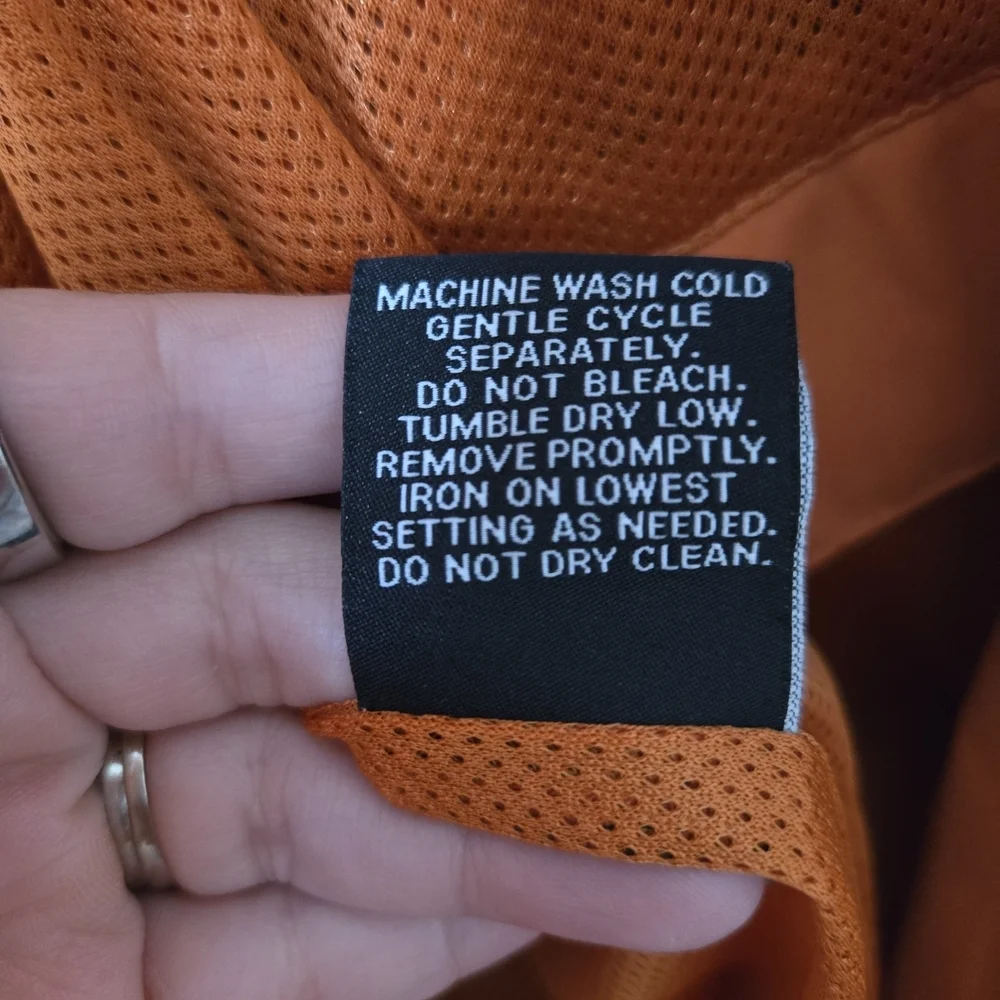 London Fog Men's Golf Jacket Orange Mesh Lined Harrington Windbreaker Size XL